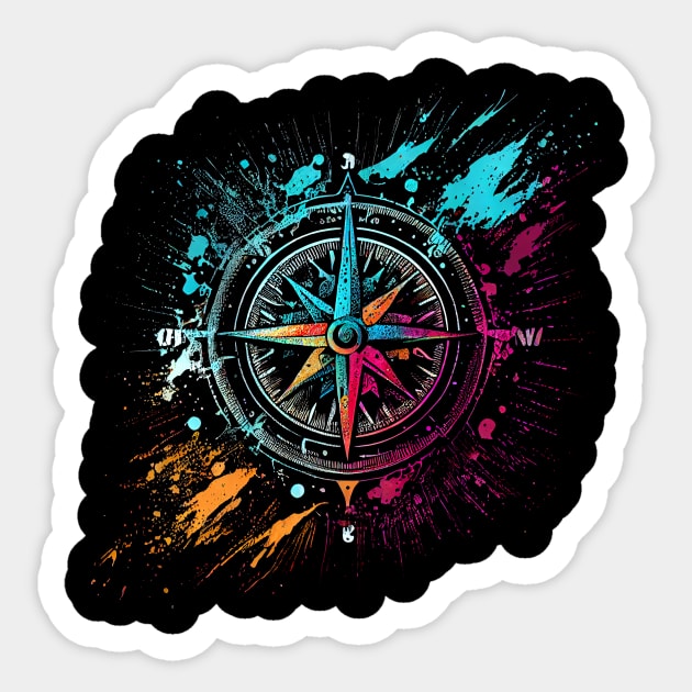 Colorful airbrush graffiti compass Sticker by Unelmoija